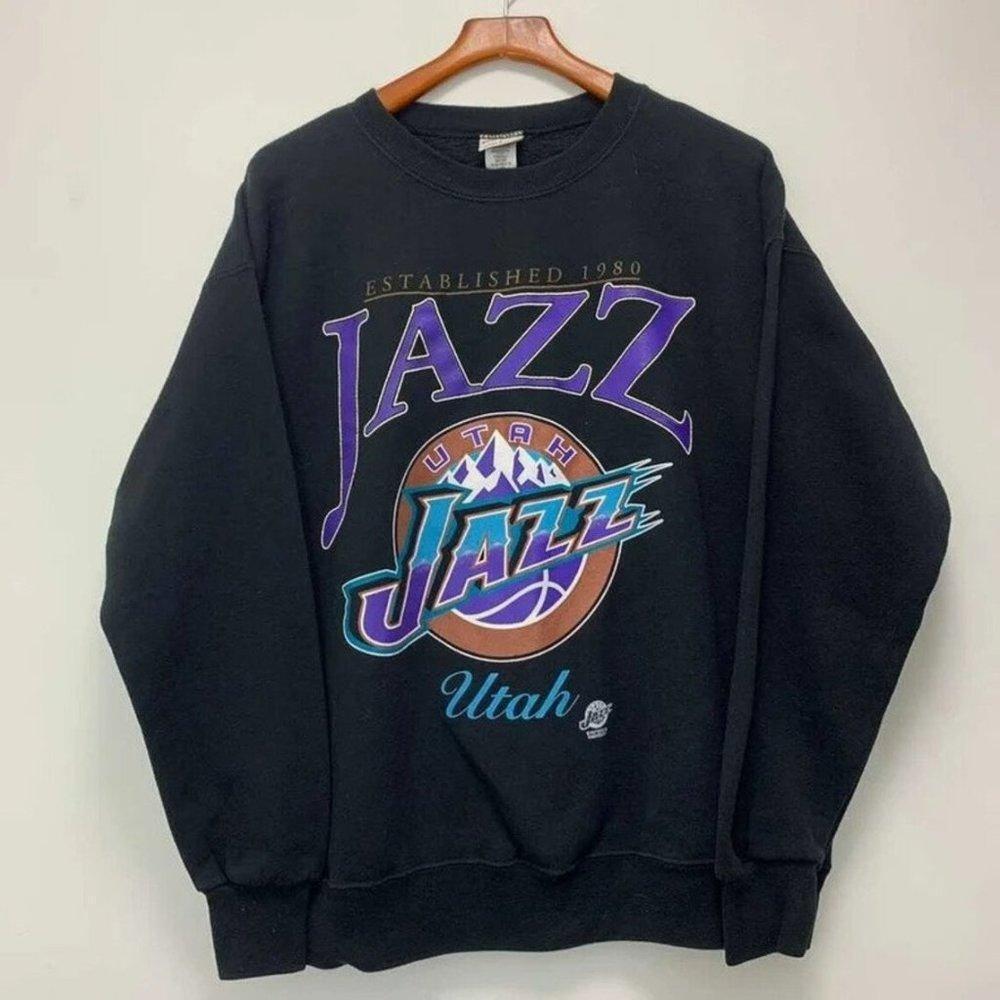 Jazz Basketball Sweatshirt, Utah Basketball 1980 Sweatshirt